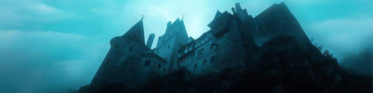 迷雾中的神秘城堡素材