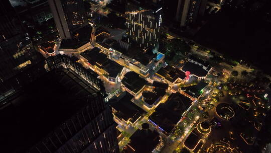 大湾区珠海富华里欧洲风夜景航拍