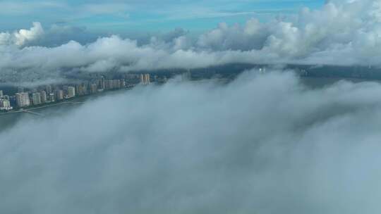 珠海高空唯美城市空境航拍港珠澳大桥