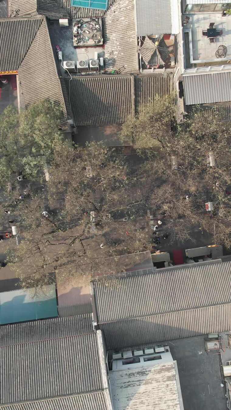 竖版航拍西安回民街