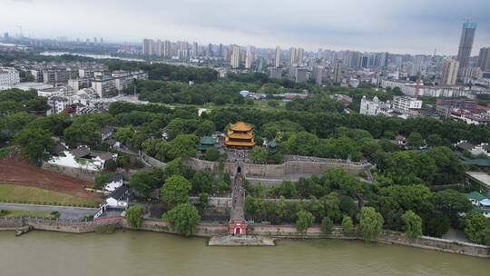 航拍湖南岳阳楼5A景区