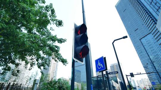 人行横道红绿灯视频素材模板下载