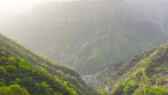 4K航拍河南新乡市太行山郭亮挂壁公路风景