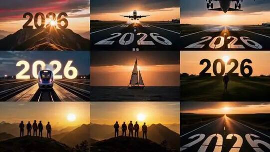 2026新年展望启程与希望背景高清在线视频素材下载