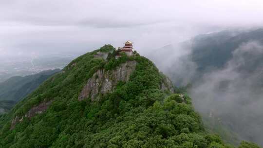 航拍陕西 西安 南五台景区 秦岭山脉