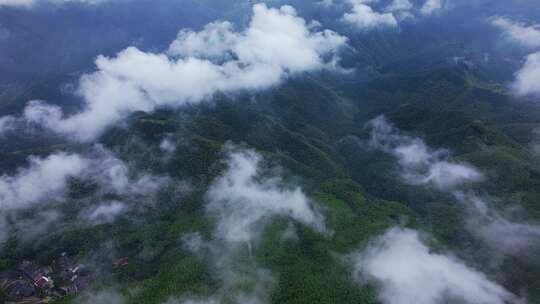 杭州富阳山川云海航拍