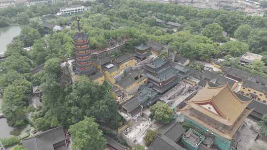 江苏省镇江市金山寺环绕航拍素材3