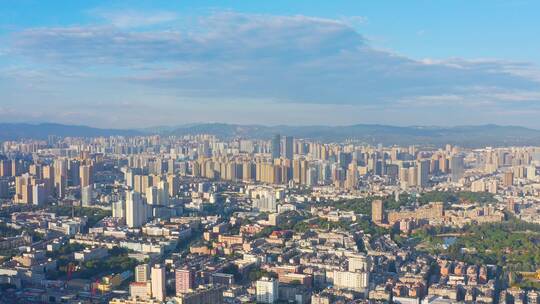 昆明二环西路楼顶航拍昆明城全景