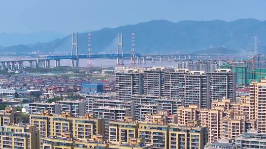 浙江省台州市椒江区航拍城市高楼大厦风景风