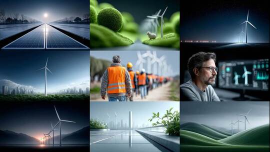 风能驱动未来可持续能源风力发电绿色发展高清在线视频素材下载