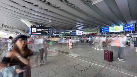 深圳北站人流延时摄影