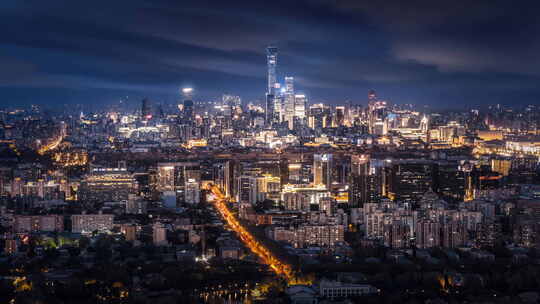城市夜景俯瞰全景