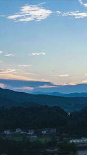 山川乡村日落晚霞夕阳竖屏航拍延时