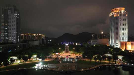 台州夜景航拍空镜