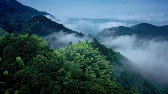 山峦云雾自然风光雨后大山