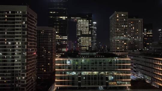 深圳南山区科技创新园夜景航拍