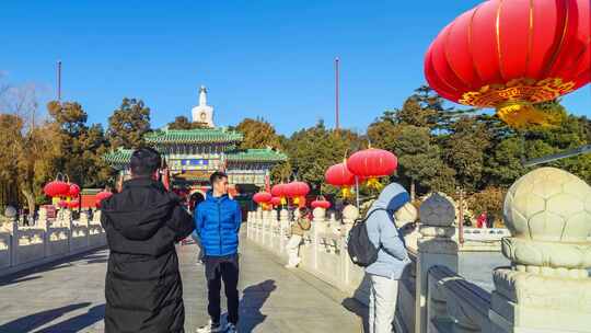 北京北海公园冬季风光延时