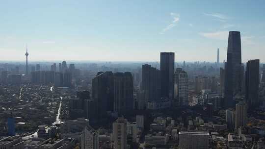 天津环球金融中心海河风景城市风光航拍