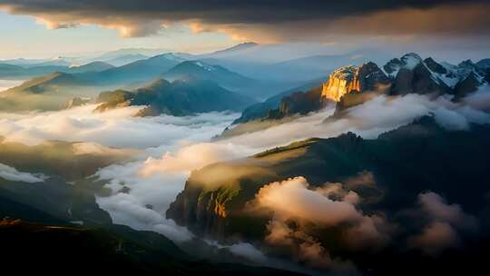 山川河流山峰山脉云雾