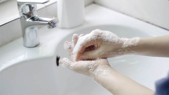 4k实拍洗手消毒升格慢动作