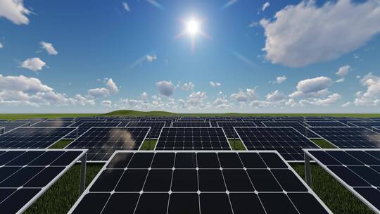 太阳能板日出新能源