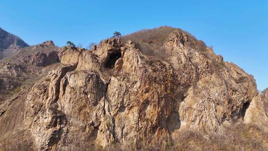 野外岩石、石头上航拍