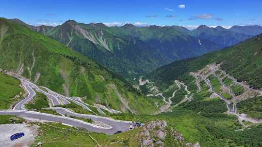 航拍四川独库公路宝康线高山森林风光