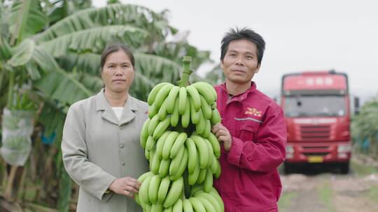 香蕉粉蕉种植基地5农民笑脸