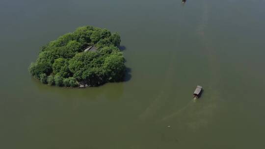 航拍杭州萧山湘湖景区