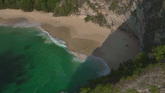 HDR印尼佩尼达岛精灵坠崖自然风光航拍