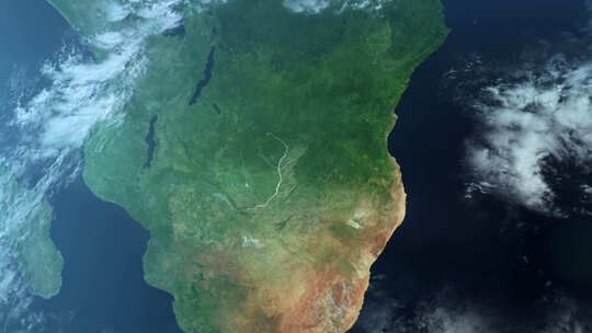 卫星上俯瞰非洲特效动画