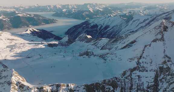 基茨斯坦霍恩山，奥地利，雪，缆车