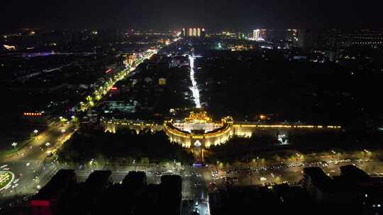 河南洛阳夜景航拍