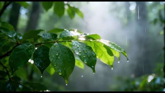 森林雨后原始森林万物复苏春天生长自然风景