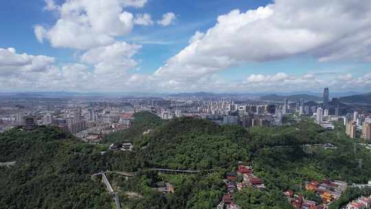 浙江台州城市风光天际线蓝天白云高楼建筑视频素材模板下载