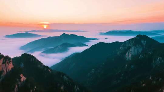 云雾缭绕山峰日出 壮丽山河云海日出