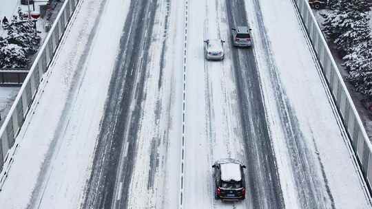 中国东北辽宁沈阳冬季雪后城市航拍