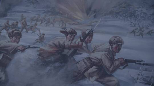 抗美援朝纪念馆内的长津湖战役展示