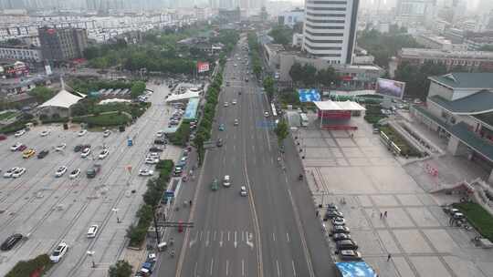 城市街道交通俯瞰全景