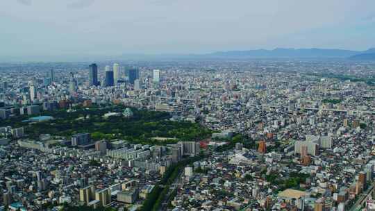 日本名古屋城市航拍视频素材模板下载