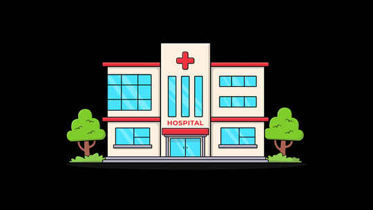 医院建筑动画-透明