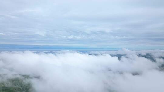 云海山脉天空森树林云雾风景山峰山区俯瞰视频素材模板下载