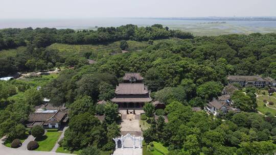 湖南岳阳洞庭湖君山岛5A景区航拍