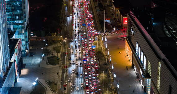 【高清6K】沈阳青年大街cbd街道夜景航拍