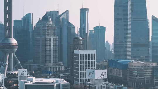 上海外滩建筑道路航拍