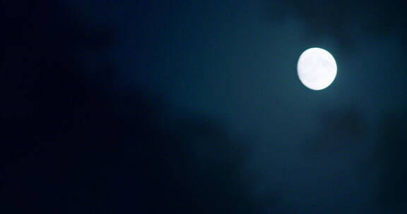 夜晚挂在天上的一轮圆月