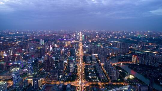 成都天府新区夜景延时