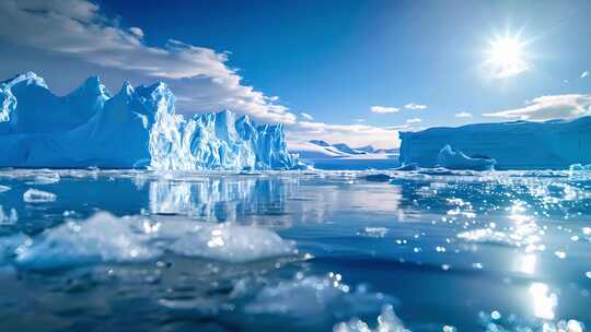 北极南极冰川 北极冰川风光视频素材模板下载