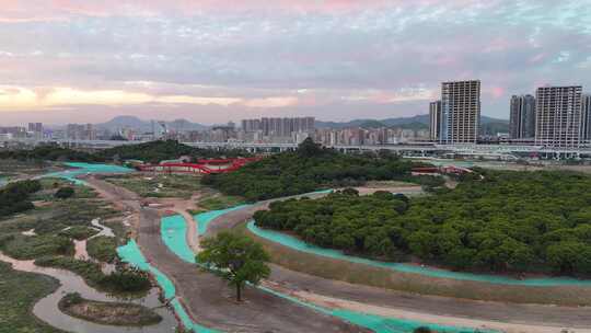 深圳光明科学公园城市公园建设航拍全景