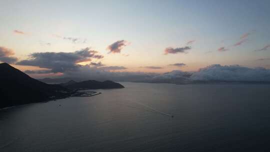 4K航拍深圳大鹏海岸线碧海蓝天